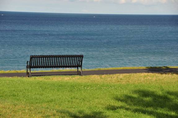 O belo lago Michigan, em Milwaukee, em Wisconsin, nos Estados Unidos